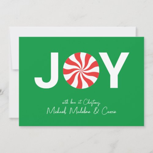 ADD YOUR PHOTO  Joy Peppermint Candy Invitation