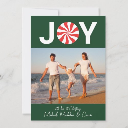 ADD YOUR PHOTO  Joy Peppermint Candy Invitation