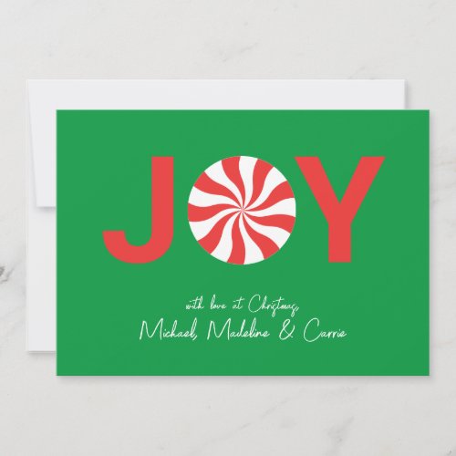 ADD YOUR PHOTO  Joy Peppermint Candy Invitation