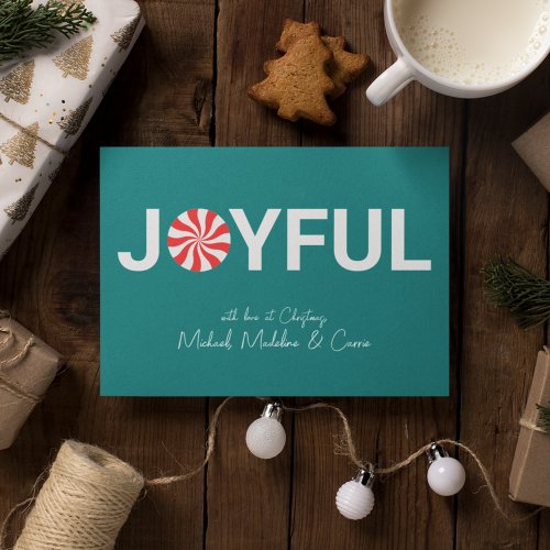 ADD YOUR PHOTO  Joyful Peppermint Candy Invitation