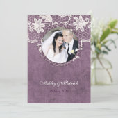 Add Your Photo Lace Bride&Groom Wedding Invite (Standing Front)