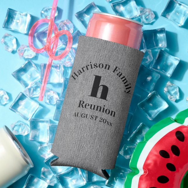 Add Your Photo, Logo, Family Reunion Slim Seltzer Can Cooler (In Situ Summer)