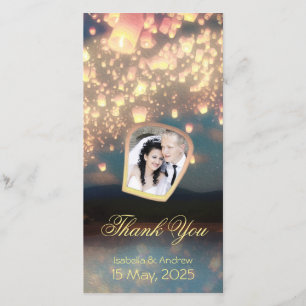 Add Your Photo Love Wish Lanterns Thank You Card