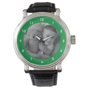 Add your photo memento for Dad green Watch