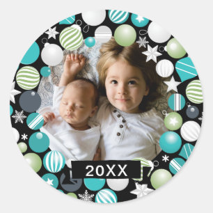 Add Your Photo   Merry Christmas Classic Round Sticker