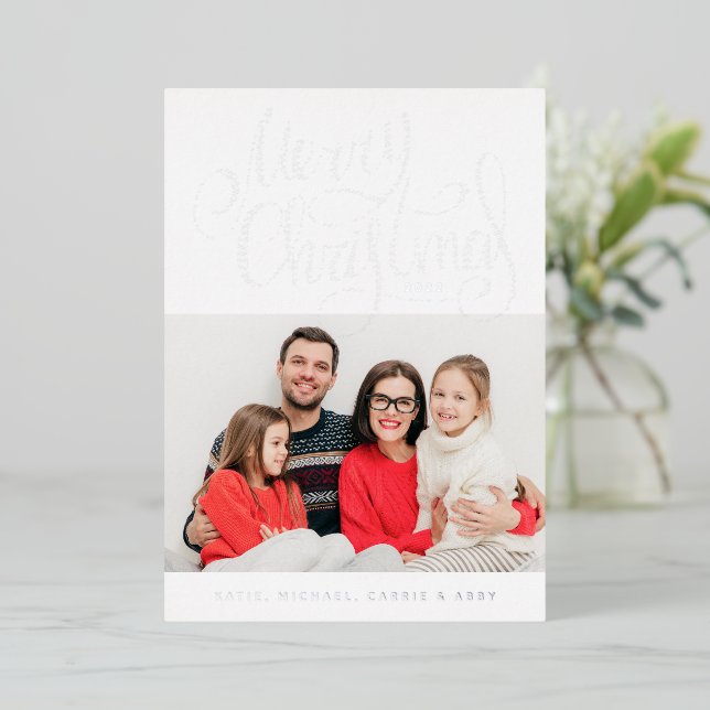  ADD YOUR PHOTO | Merry Christmas Foil Holiday Car (Standing Front)