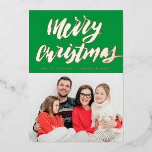  ADD YOUR PHOTO   Merry Christmas Foil Holiday Car