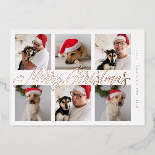 ADD YOUR PHOTO  Merry Christmas Foil Holiday Card