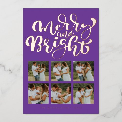 ADD YOUR PHOTO  Merry Christmas Foil Holiday Card