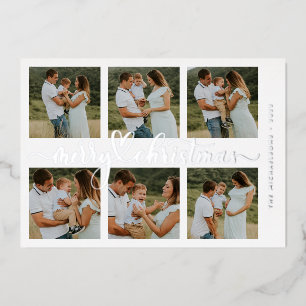 ADD YOUR PHOTO Merry Christmas Foil Holiday Card