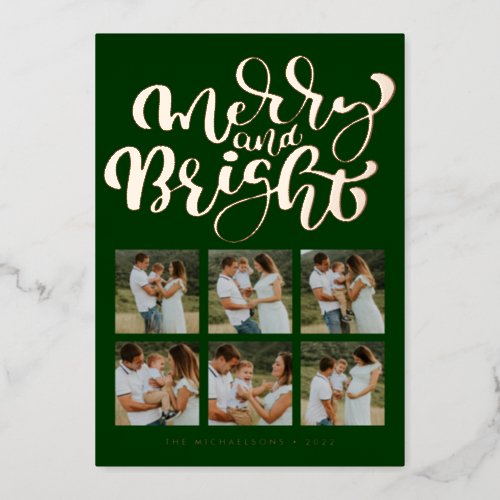 ADD YOUR PHOTO  Merry Christmas Foil Holiday Card