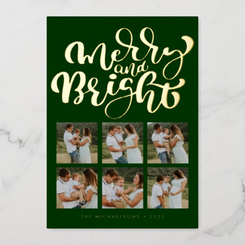 ADD YOUR PHOTO  Merry Christmas Foil Holiday Card