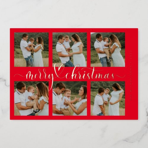 ADD YOUR PHOTO  Merry Christmas Foil Holiday Card