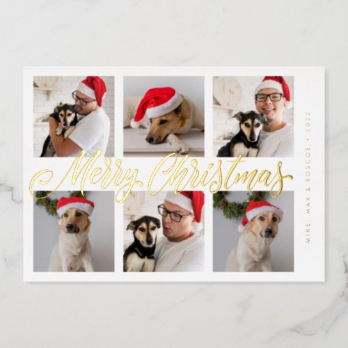 ADD YOUR PHOTO  Merry Christmas Foil Holiday Card