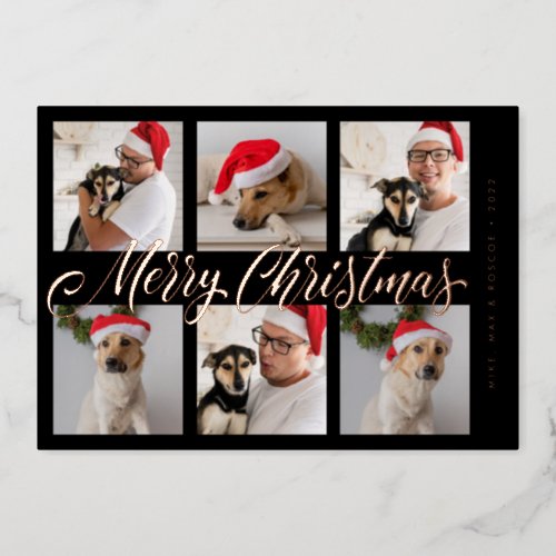 ADD YOUR PHOTO  Merry Christmas Foil Holiday Card