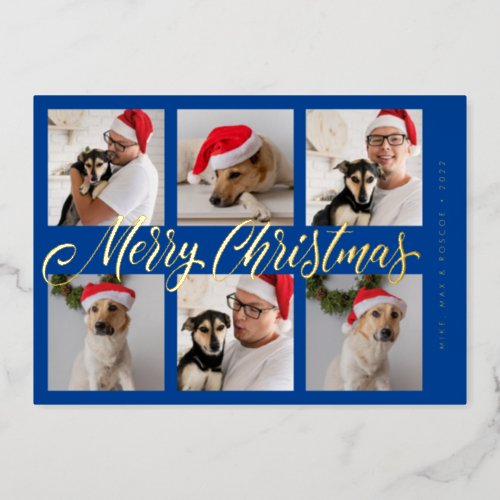 ADD YOUR PHOTO  Merry Christmas Foil Holiday Card