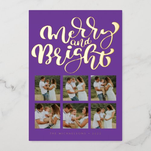 ADD YOUR PHOTO  Merry Christmas Foil Holiday Card