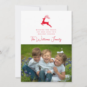ADD YOUR PHOTO Merry Christmas Holiday Reindeer Invitation