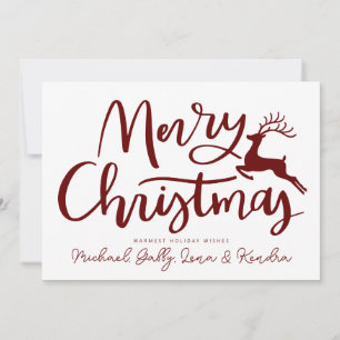 ADD YOUR PHOTO Merry Christmas Reindeer Invitation