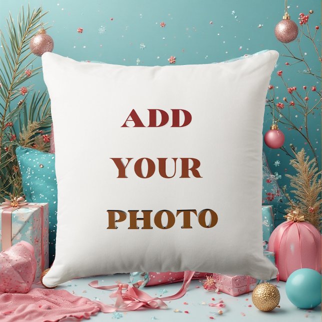 Add Your Photo Modern Elegant Minimal Style Custom Throw Pillow (Add Your Photo Modern Elegant Minimal Style Custom Throw Pillow)