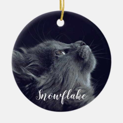 Add Your Photo my pet Cat Christmas Ceramic Ornament