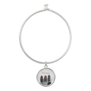 Add your photo name bridesmaid squad bride party bangle bracelet