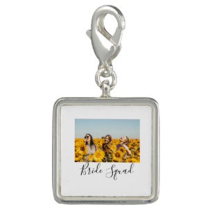 Add your photo name bridesmaid squad bride party charm