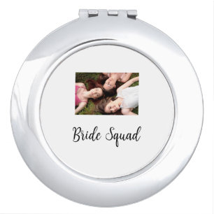 Add your photo name bridesmaid squad bride party  compact mirror