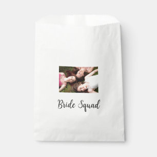 Add your photo name bridesmaid squad bride party  favor bag