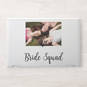 Add your photo name bridesmaid squad bride party  HP laptop skin