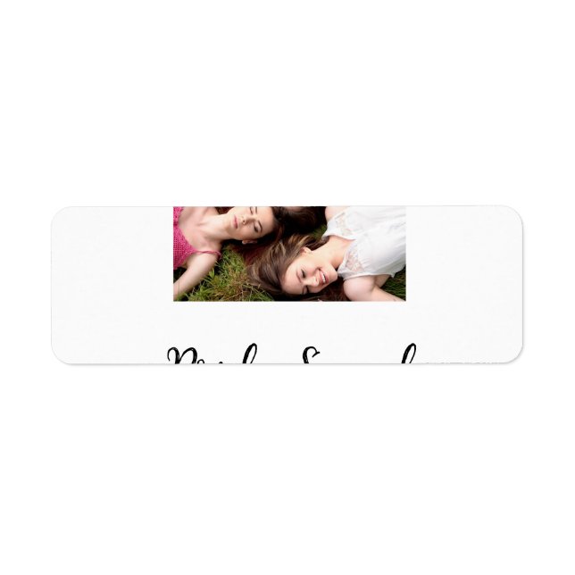 Add your photo name bridesmaid squad bride party  label (Front)