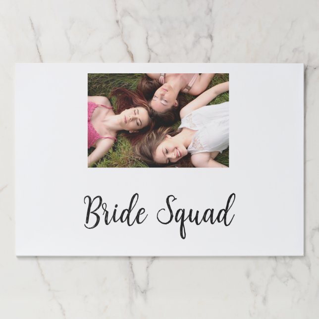 Add your photo name bridesmaid squad bride party  paper pad (Front)