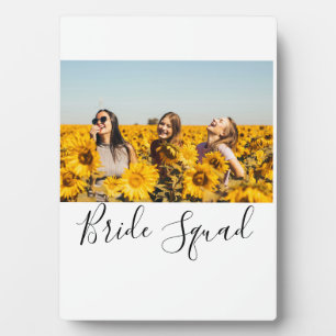 Add your photo name bridesmaid squad bride party plaque