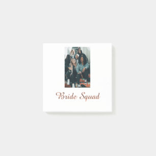 Add your photo name bridesmaid squad bride party post-it notes