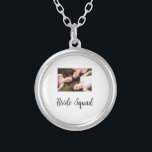 Add your photo name bridesmaid squad bride party  silver plated necklace<br><div class="desc">design</div>