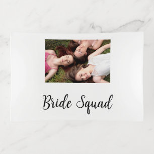 Add your photo name bridesmaid squad bride party trinket tray