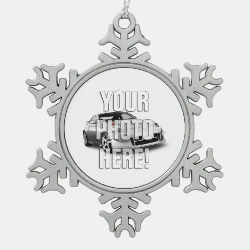 Add your photo _ Nissan 350Z Snowflake Pewter Christmas Ornament