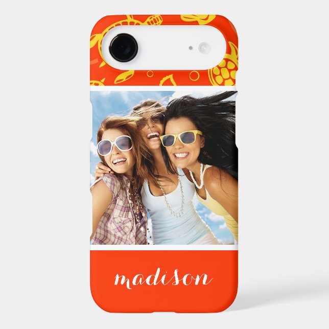 Add Your Photo | Orange Beach Pattern Case-Mate iPhone Case (Back)