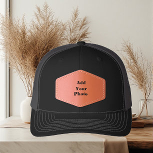Add Your Photo Personalized Richardson Iconic  Leather Patch Hat