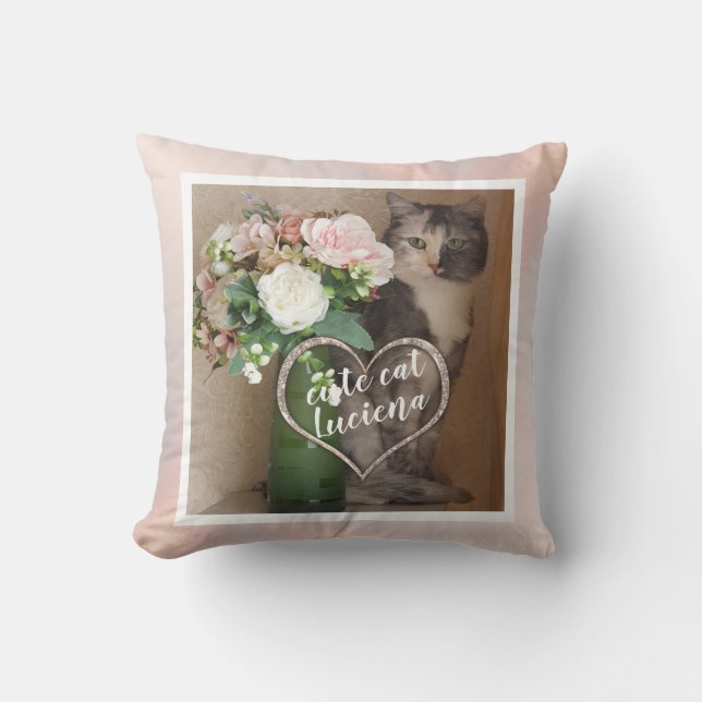 Add your photo, Personalized Throw Pillow (Front)