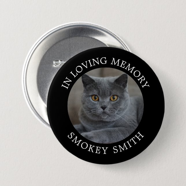 Add Your Photo - Pet Memorial Button (Front & Back)