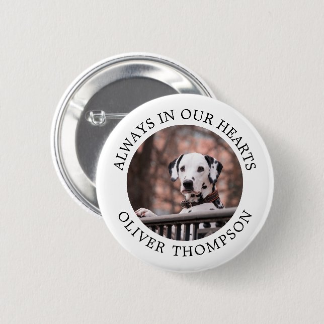 Add Your Photo - Pet Memorial Button (Front & Back)