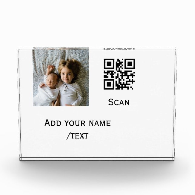 Add your photo q r barcode name text details simpl (Front)