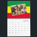 Add Your Photo | Rasta African Ethiopia Flag 2024 Calendar<br><div class="desc">A wall calendar with a placeholder for your photo. It has the rasta flag, as originated from Ethiopia, as a background. The default for this calendar is "no holidays" but you can change it to any country of your choice from the drop down menu. Give a warm gift of personalized...</div>