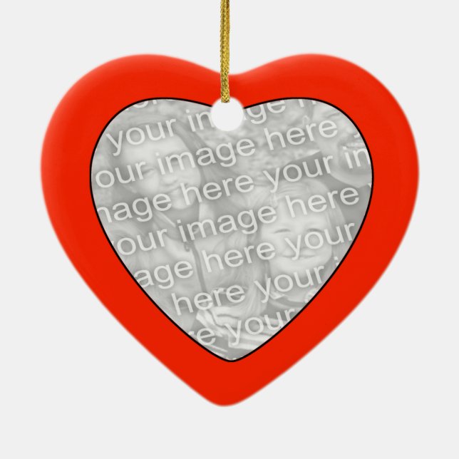 Add Your Photo Red Heart Ornament (Back)