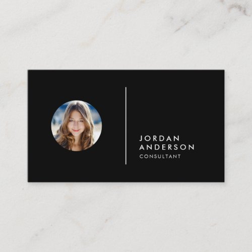 Add Your Photo Simple Separator Editable Color Business Card