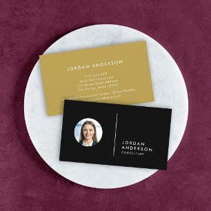 Add Your Photo Simple Separator Editable Color Business Card