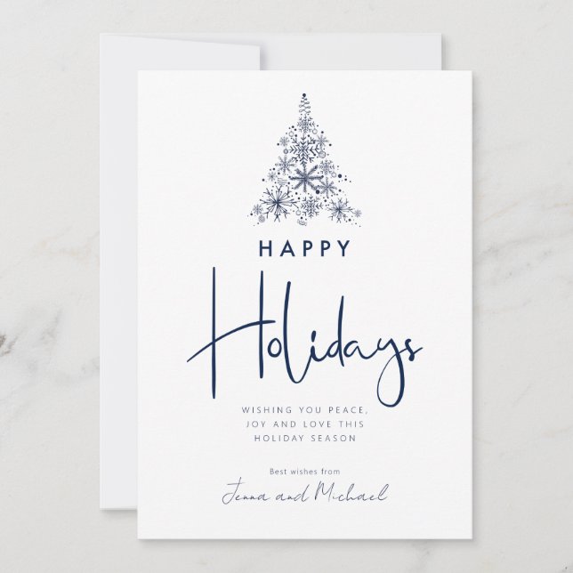 ADD YOUR PHOTO | Snowflake Tree Invitation (Front)