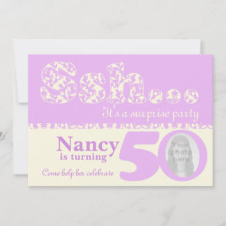 Add your photo ssh surprise 50th birthday invite