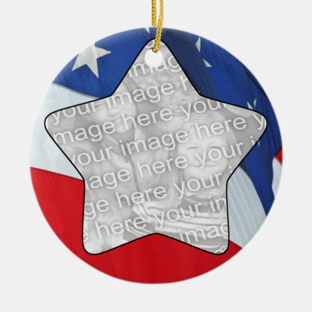 Add Your Photo Stars & Stripes Ornament (Front)